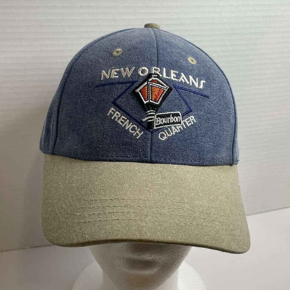 New Orleans French Quarters Cap Hat by Sun Products Baseball Adjustable Blue Tan